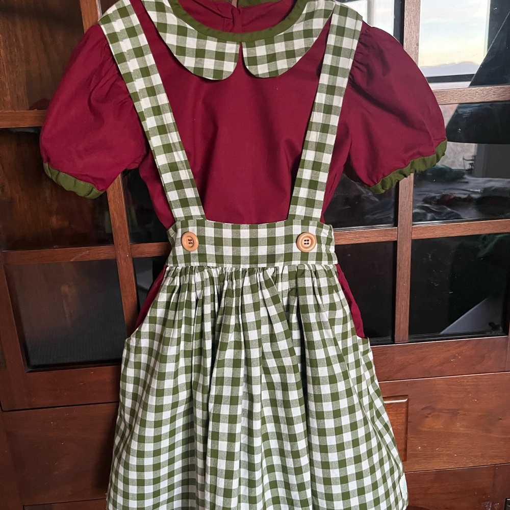 Vintage Green and Red Plaid Dress